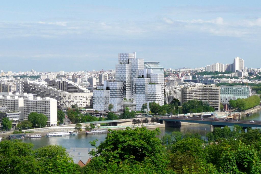 A new asset for the Pont de Sèvres neighbourhood, one of the best views of Greater Paris, a luminous silhouette and exceptional environmental quality